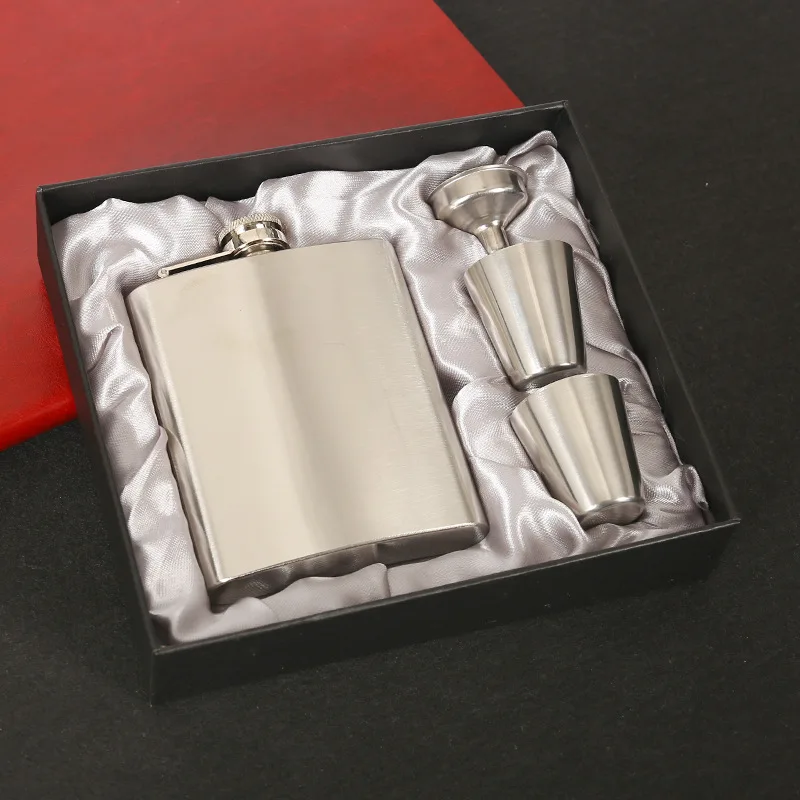 JUSTINLAU 7/8 oz Draagbare Pocket Heupfles Rvs Whisky Kolf Drinken Alcohol Container Geschenkdoos Wodka Drinkflessen