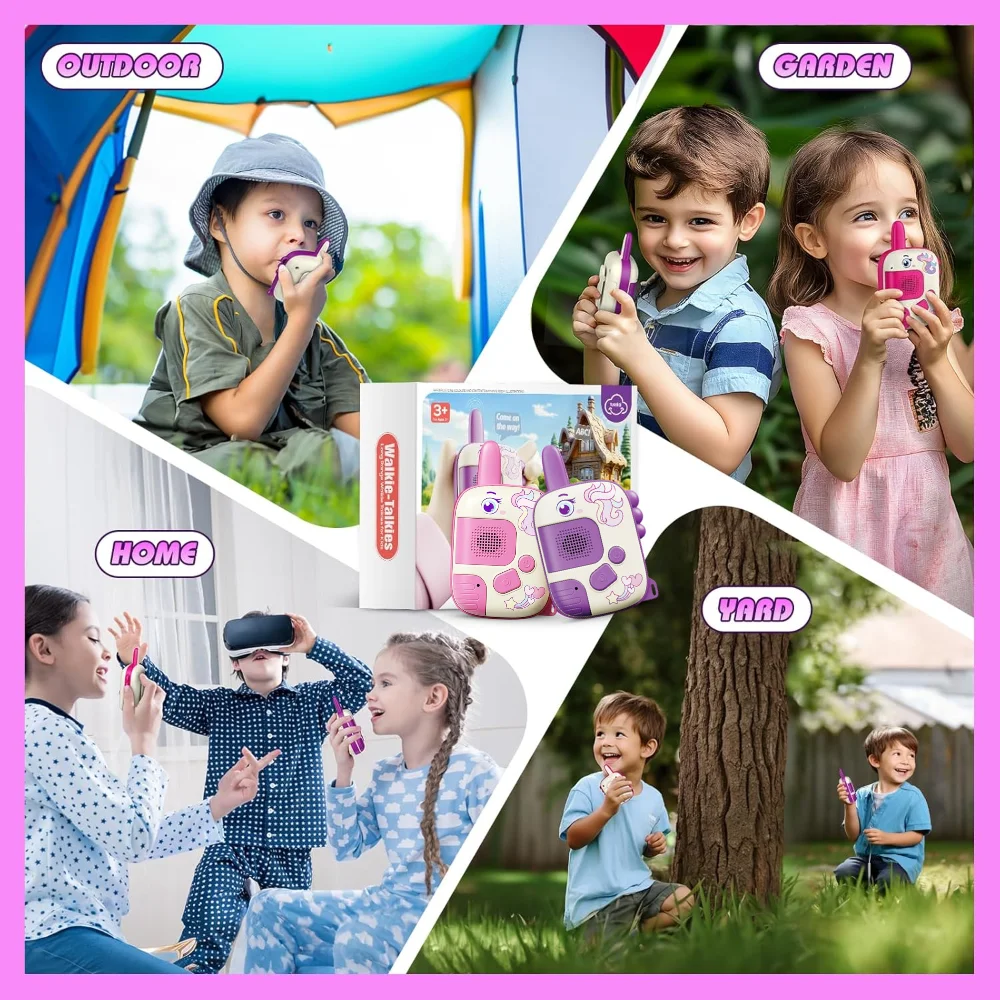 Walperforated-Talkies jouets pour enfants, clavier de transmission sans fil, jouets de dessin animé de conversation en plein air, cadeaux de Noël pour filles