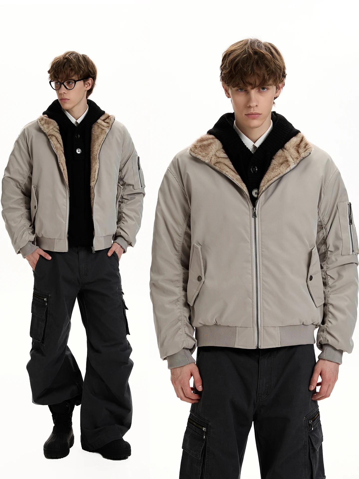 

Американский Ретро Пилот Джет Бомбер Воротник-стойка Хлопковое теплое зимнее пальто Mountain Eagle Pattern ex Youth Faion Полиэстер...