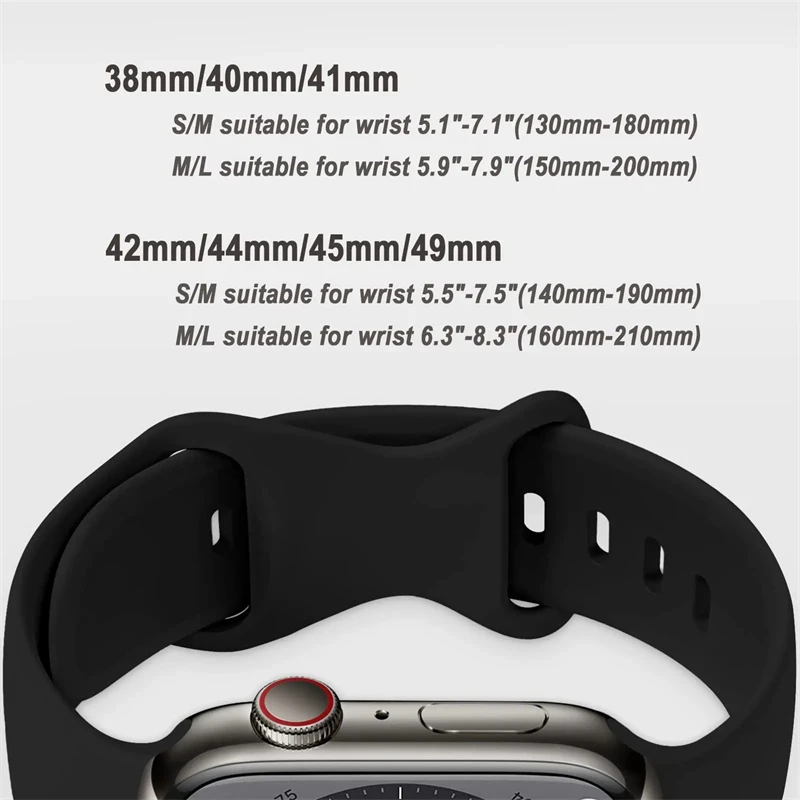 Silicone Strap For Apple Watch Band 44mm 40mm 45mm 41mm 42-38mm sport wrist bracelet iwatch series 8 7 se 3 4 5 6 9 ultra 2 49mm