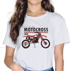 Vintage Motocross  Women's TShirt Enduro Cross Motorcycle Racing Girls Basic Tees 4XL Cotton Female T Shirt Funny Hipster Gift