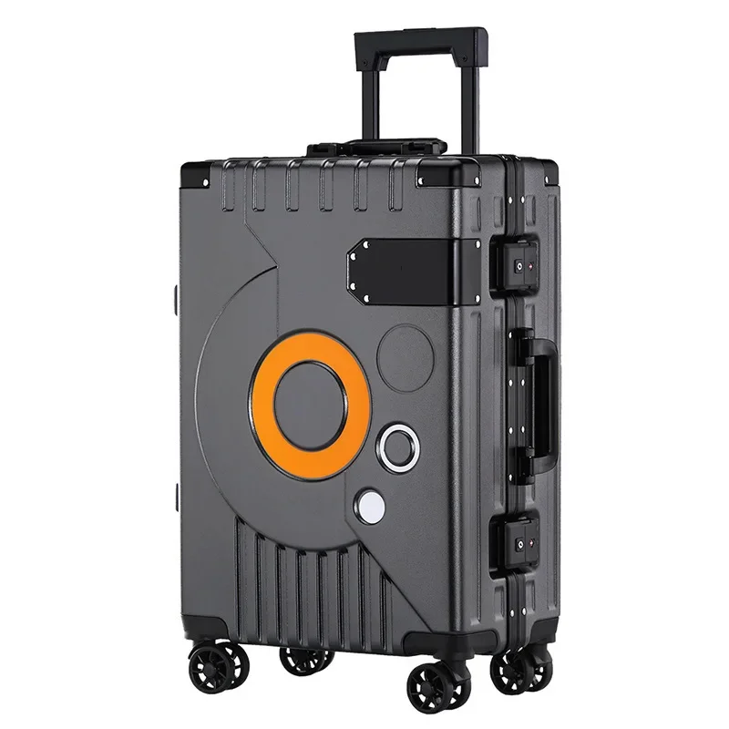 Imagem -04 - Mala Rolante com Moldura de Alumínio para Homens e Mulheres Bagagem de Viagem Spinner Caixa de Embarque de Negócios Trolley Case Moda 20 22 24 26