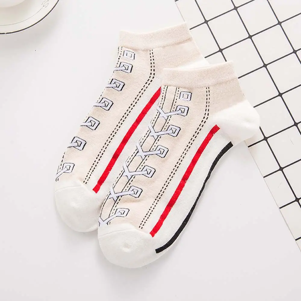 Invisible Cute Shoes Pattern All-match Casual Shallow Boat Socks Women Hosiery Low-top Socks Men's Short Socks