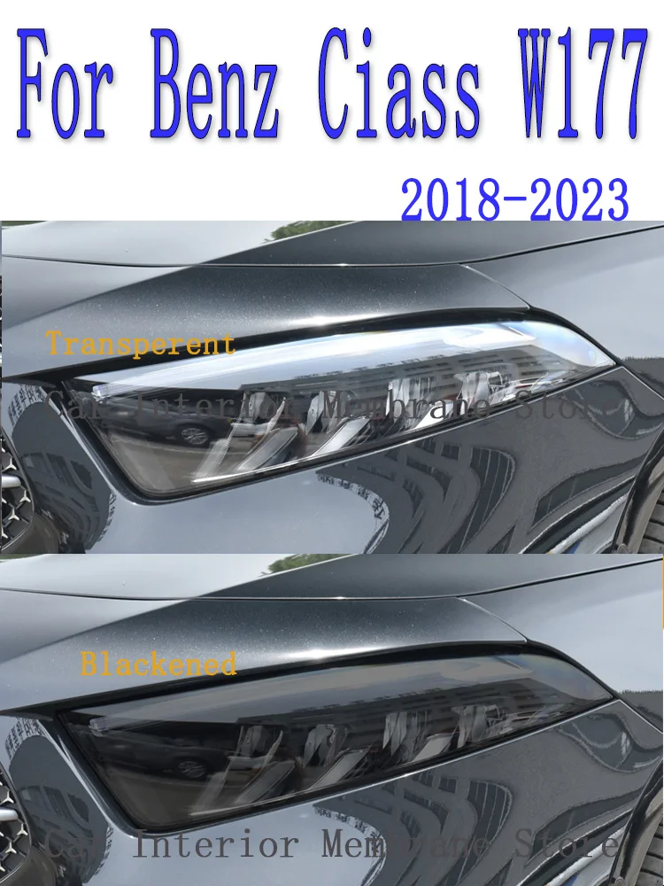 

For Mercedes Benz A Class W177 2023 Car Exterior Headlight Anti-scratch Front Lamp Tint TPU Protective Film Repair Accessories