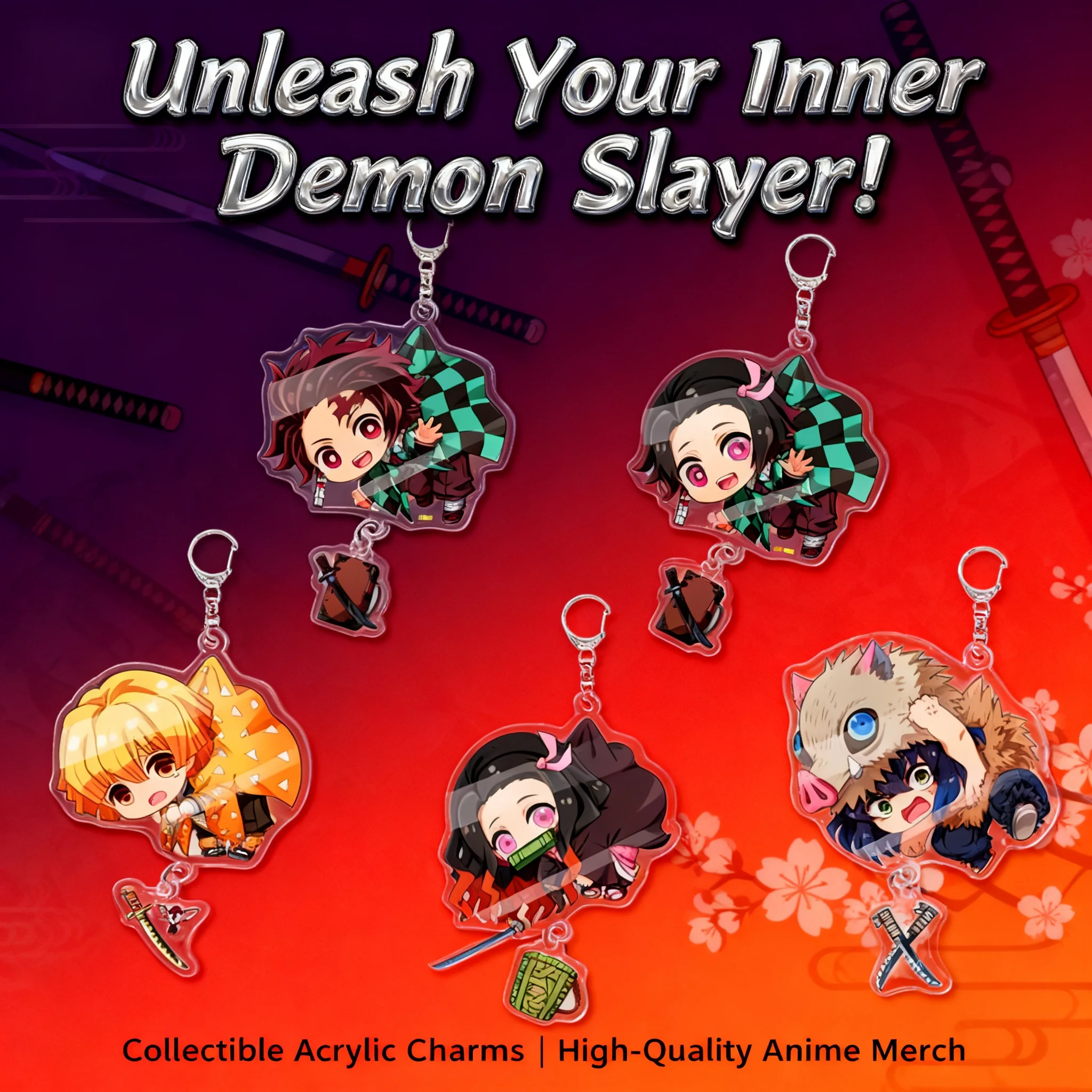 

Demon Slayer Acrylic Keychain Double Sided Clear Stand Pendant Hanging Ornament