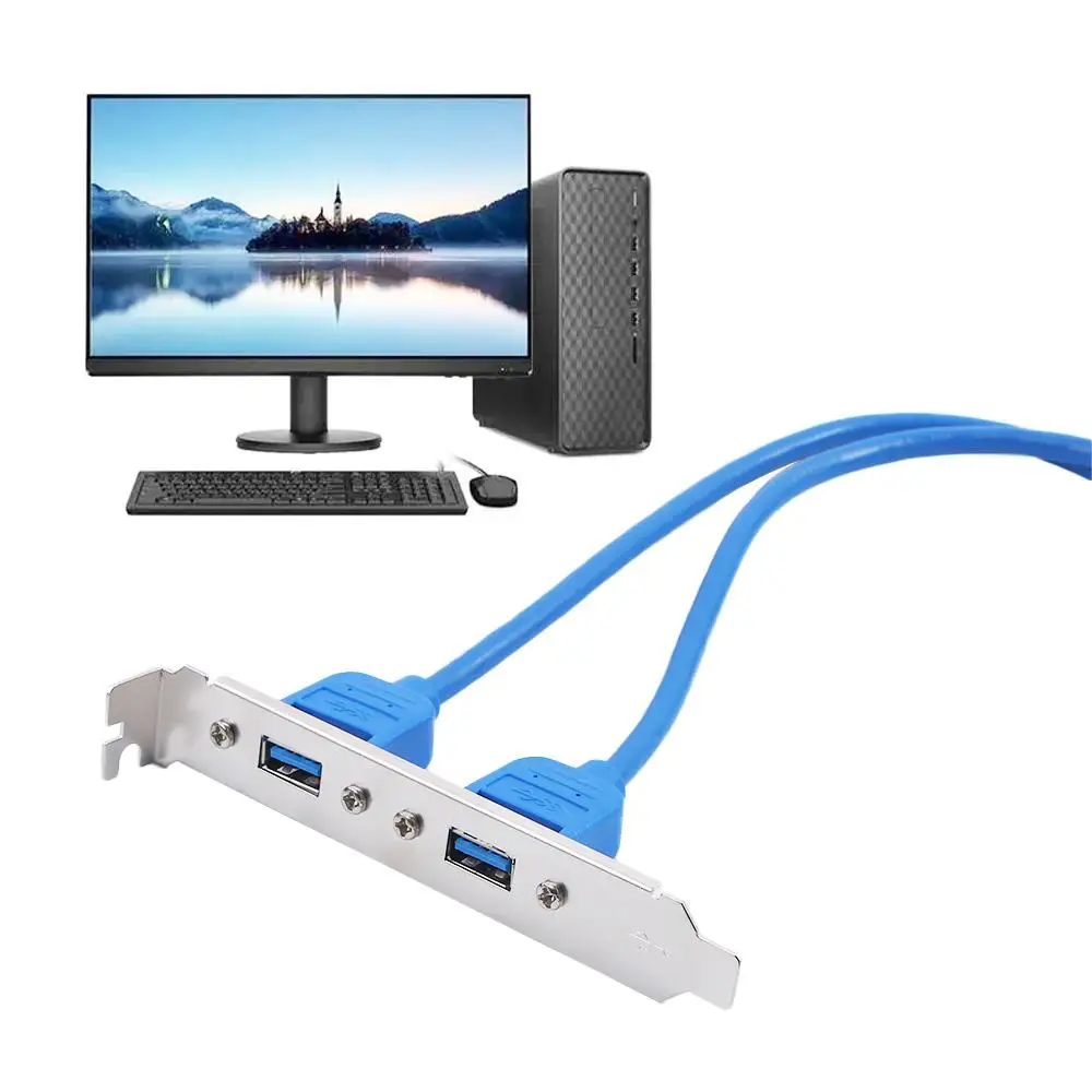 Computer Accessories USB 3.0 Back Panel Panel Expansion Bracket 5Gbps Data Cable USB3.0 Baffle Adapter to 20-Pin Header Cable