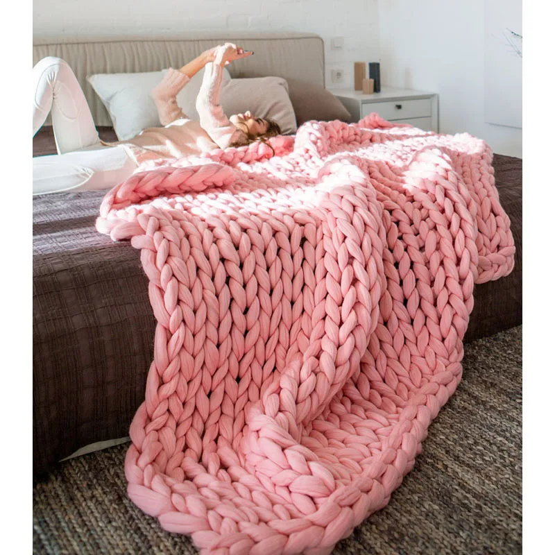 Super Thick Hand-Woven Blanket stitch Coarse Line Cover, Soft Quilt, Warm Bedroom Bedding, Home Decor, Sofa Set plaid покрывало