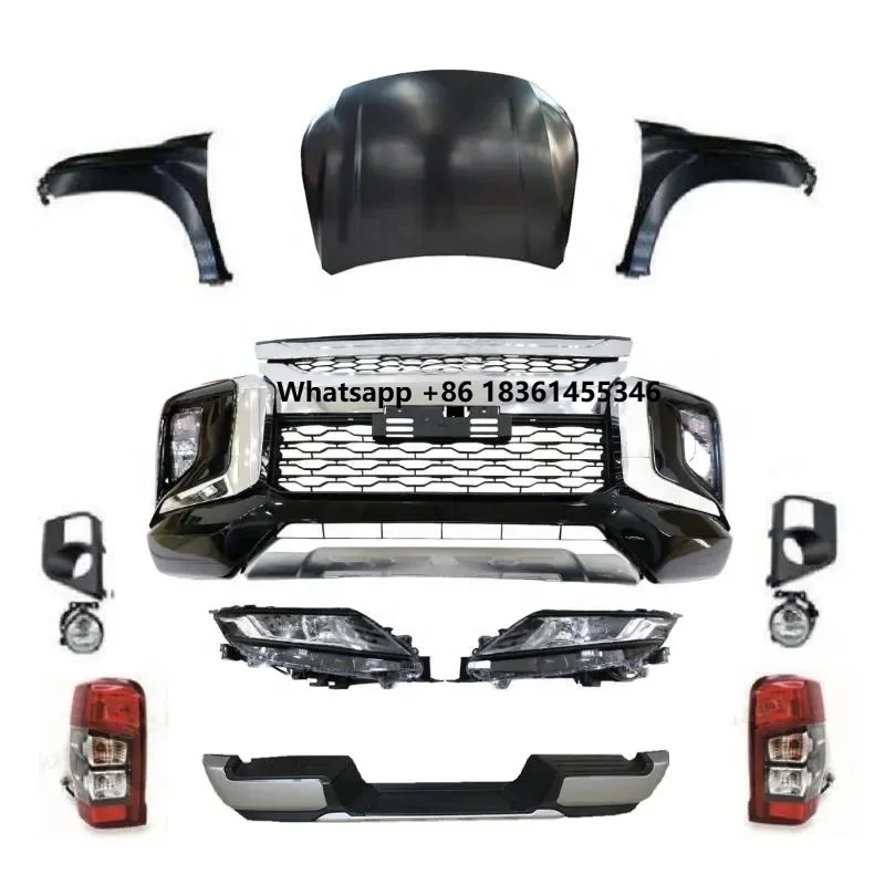 

For Triton L200 2015-2019 Change Upgrade to 2020 2021 Car Front Rear Bumper Facelift Wide Conversion Bodykit Body