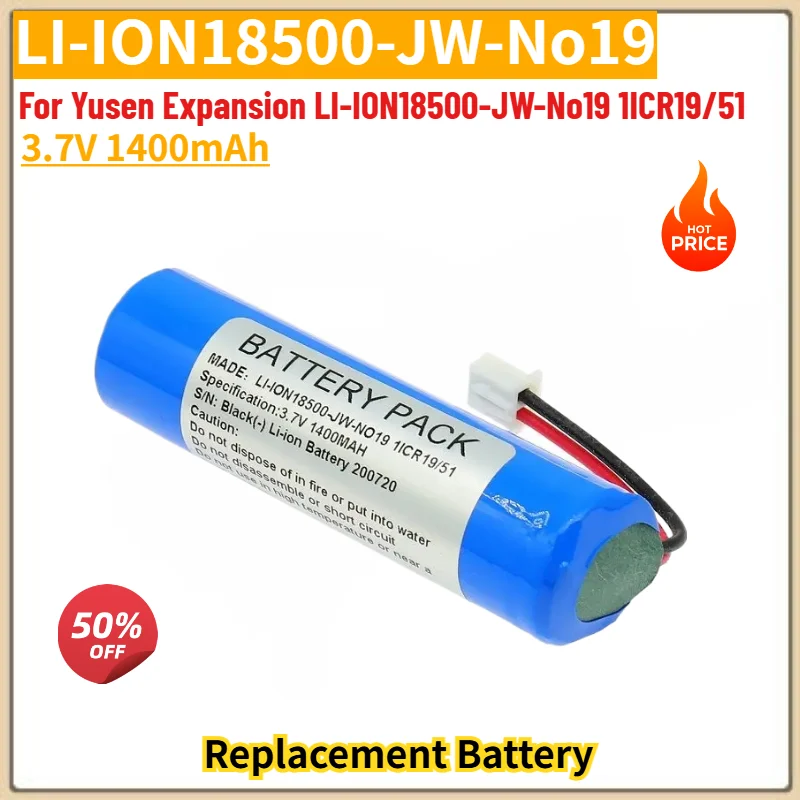 

High Quality LI-ION18500-JW-No19 Battery 3.7V 1400mAh For Yusen Expansion LI-ION18500-JW-No19 1ICR19/51 Replacement Battery.