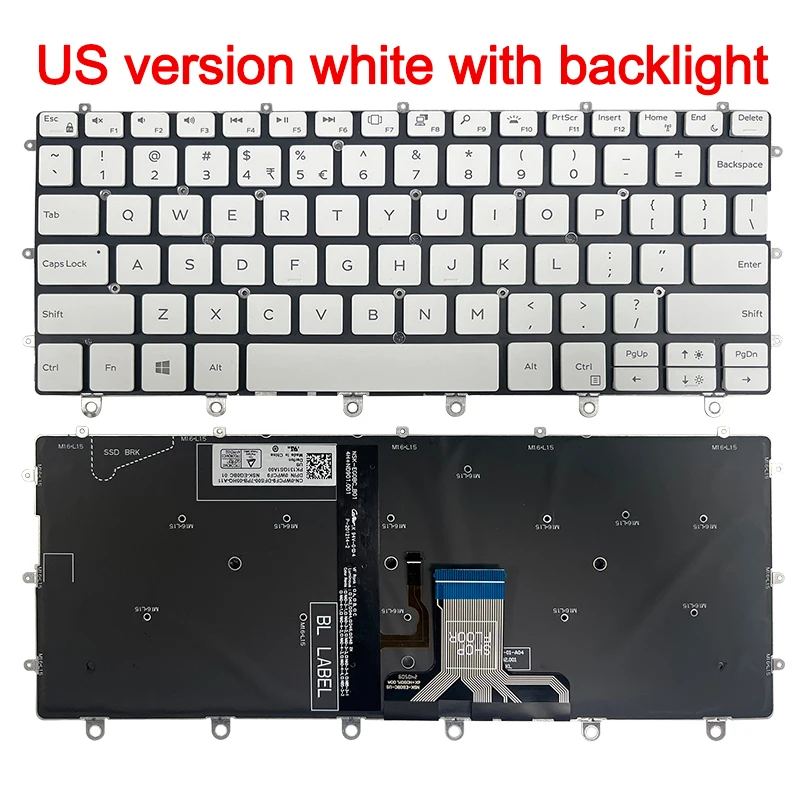 SP/US English Laptop Keyboard For DELL For XPS 13 9365 P71G 0WPCF9 PK131QS1A00 - Image 2