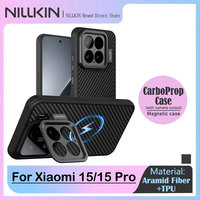 Nillkin case For Xiaomi 15 Pro Mi 15 CarboProp Magnetic Phone Case Aramid Fiber+TPU Lens Protection Bracket Case for Mi 15 Pro