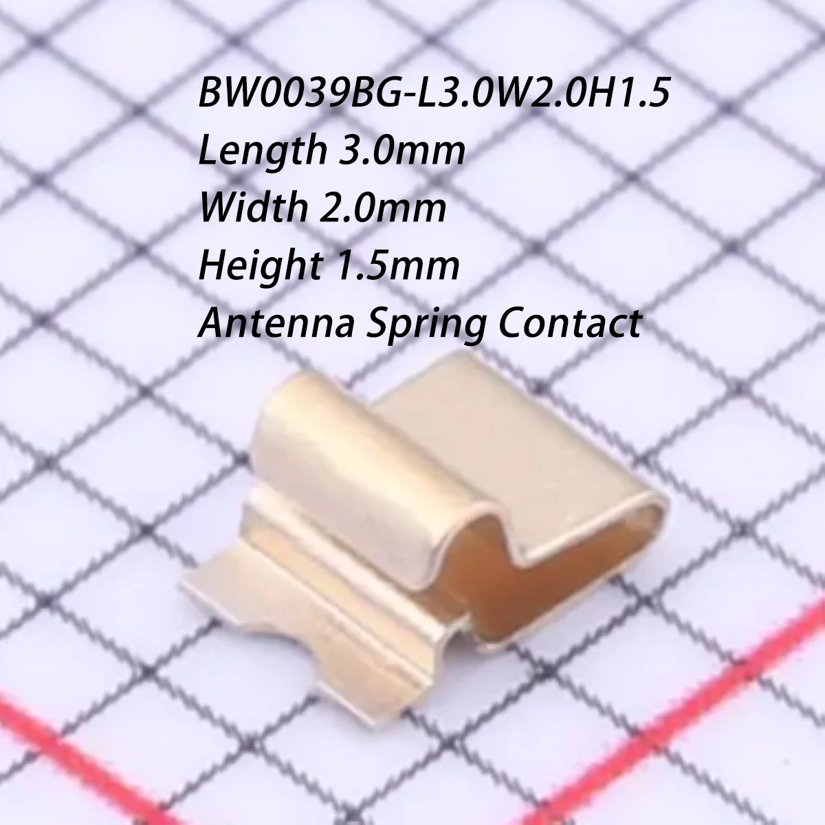 

100Pcs Bw0039Bg-L3.0W2.0H1.5 Semi-Gilded Length 3.0mm Width 2.0mm Height 1.5mm 3X2X1.5Mm Stainless Steel Sus 301 New Original Smd Antenna Spring Contact