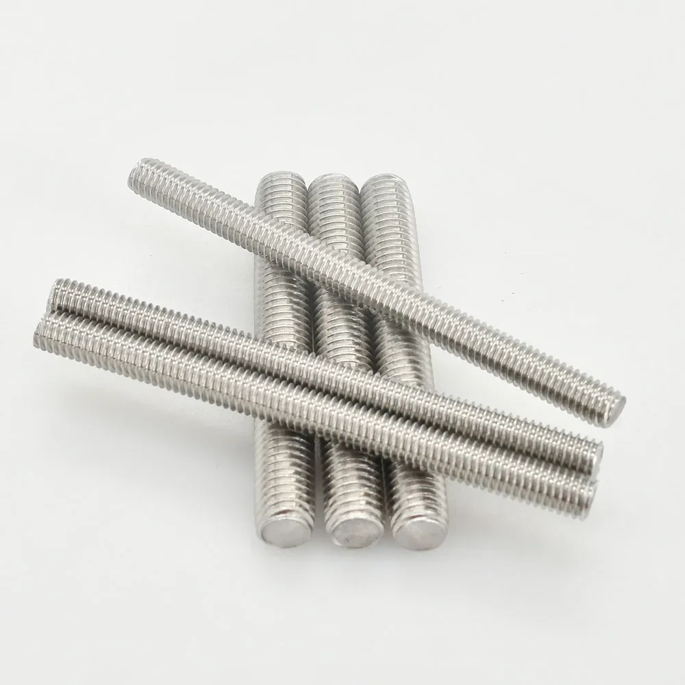 M3 M4 M5 M6 304 Stainless Steel Full Threaded Rod Fully Metric Thread Rods Screws Bolt Stud Length 20mm 60mm 150mm 200mm 500mm