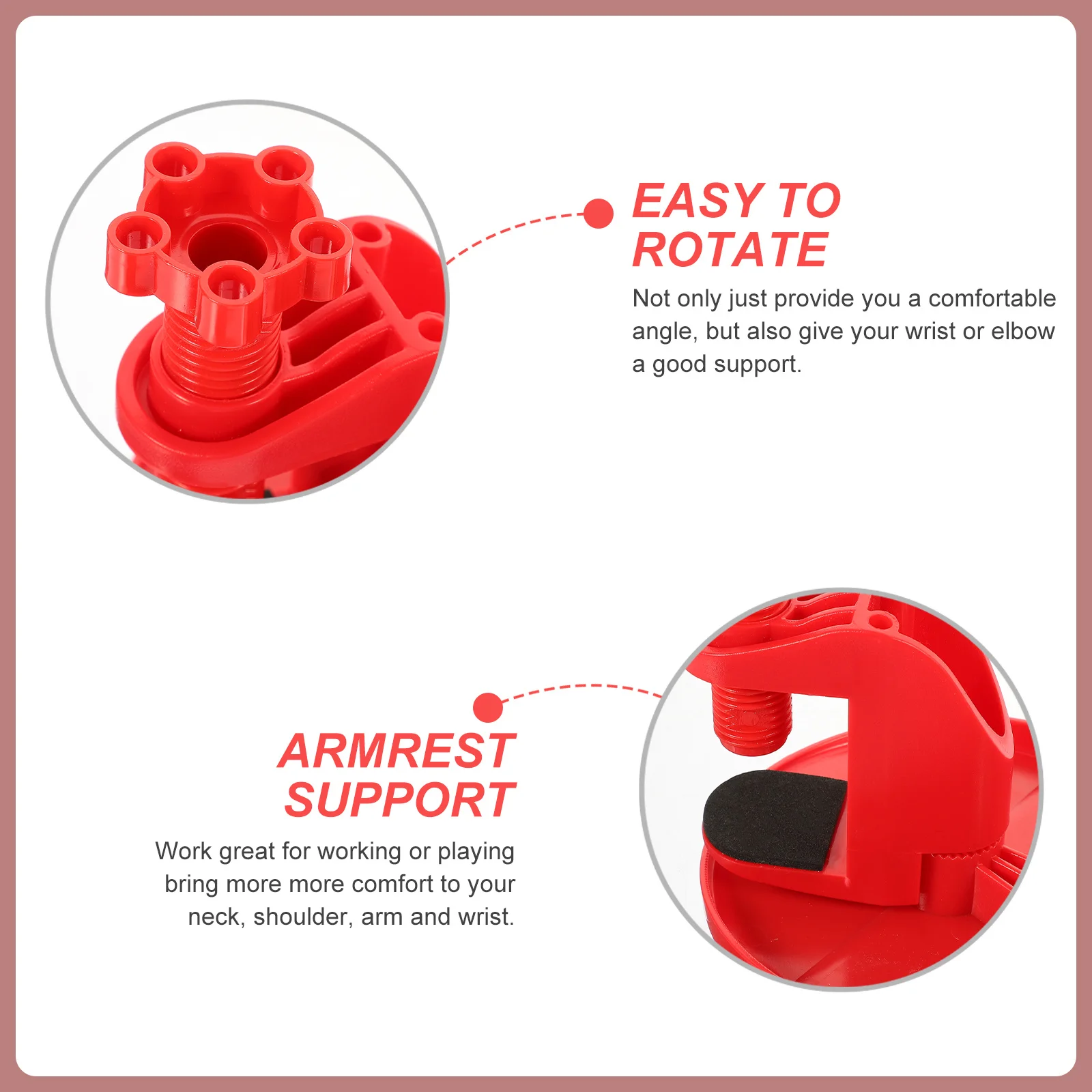 Sandaran Lengan Ergonomis untuk Meja, Bantalan Penyangga Siku, Sandaran Pergelangan Tangan yang Nyaman untuk Meja Kantor, Gaming, Mouse, Keyboard