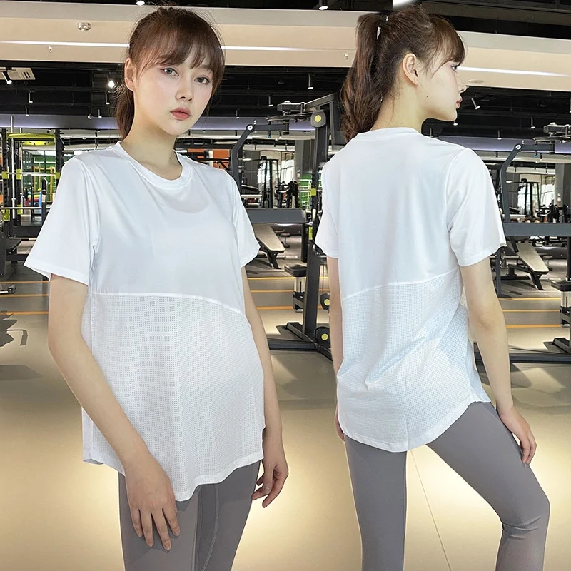 Ladies Sportswear Yoga Wear Sports Short-Sleeved T-Shirt Women\'s Fitness Top Breathable Blouse