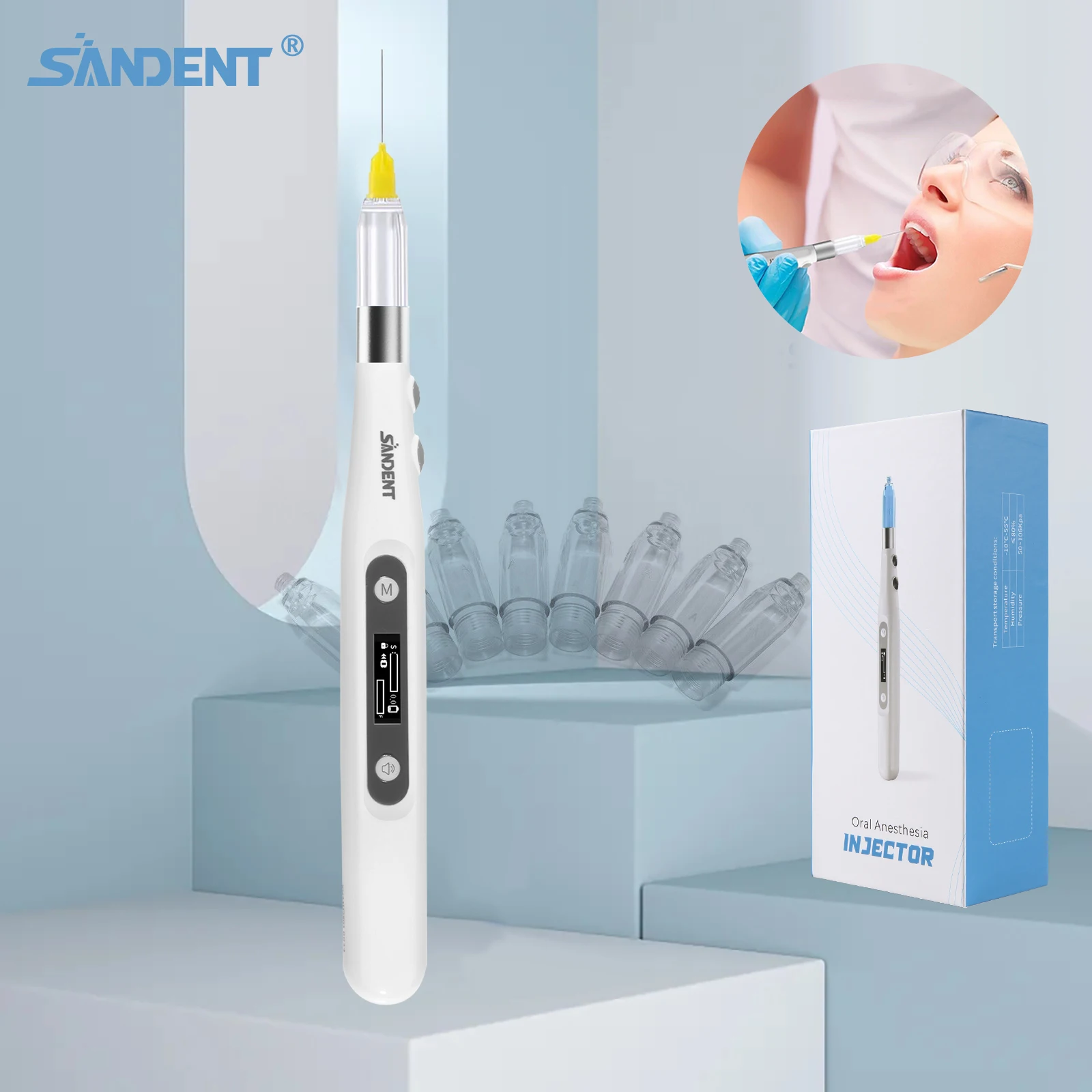 SANDENT Dental Painless Oral Electronic Anesthesia Delivery Device LCD Injector Pen