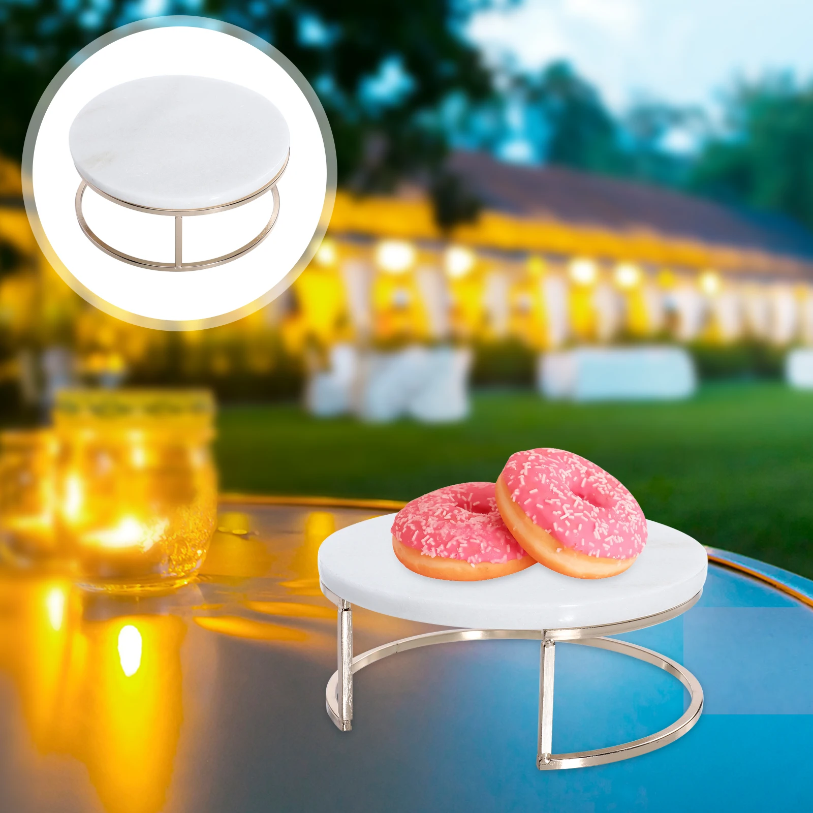 

Marble Cake Tray Plate Decorative Holder Rack for Cupcakes Desserts Candies Stable Display Tower Metal Baking Pan Trays Storage