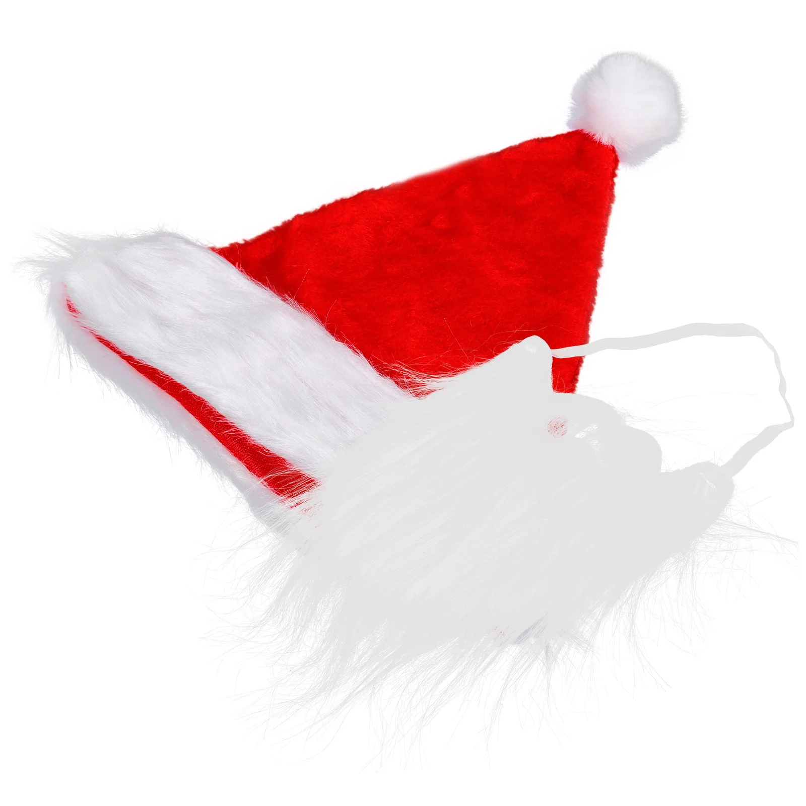 

1 set White Beard Red Hat Set Safe Reusable Christmas Party Santa Claus Cosplay Props Lightweight Stage