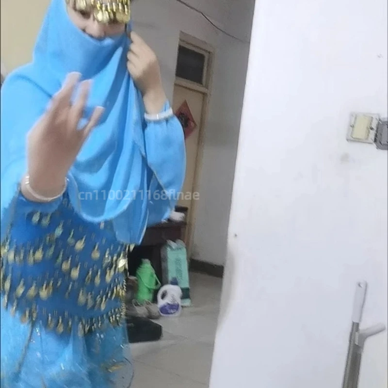 숙녀 오리엔탈 인도 댄스 아라비안 공주 의상 세트 성인 반짝 이는 밸리 댄스 세트 숙녀 스팽글 탑 + 바지 의상 세트