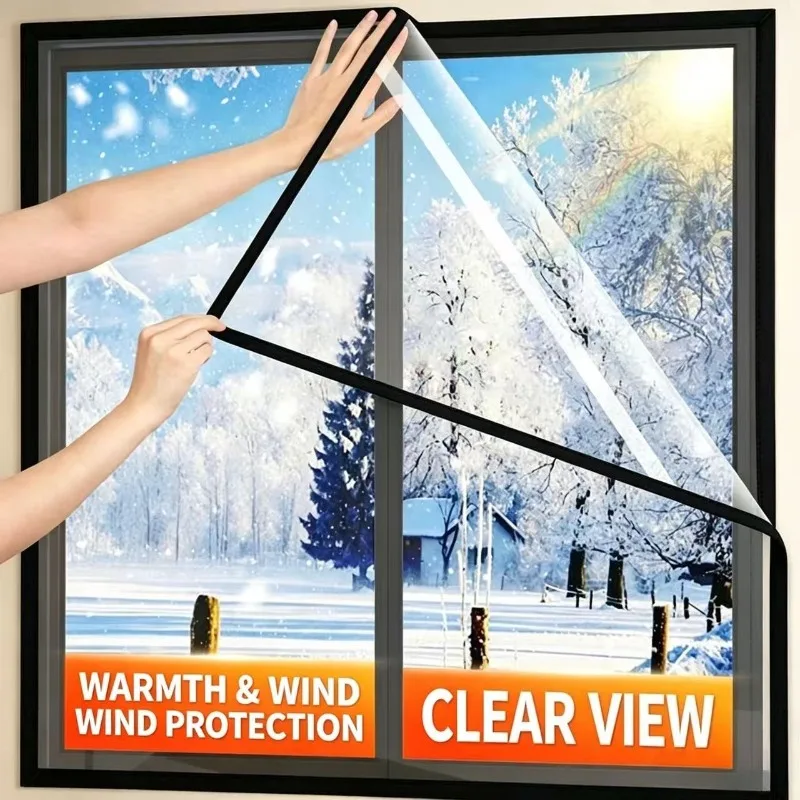 New Style Winter Window Sealing Film Plastic Cloth Windproof Warm Cold‑Insulation Antifreeze Thermal Window Curtain for Home
