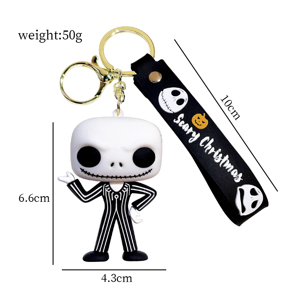 Disney Cartoon The Nightmare Before ChristmasKeychains Jack Skellington Sally Pendant KeyringsCute Doll Key Holder Jewelry