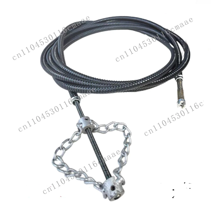 Handheld Drain Unblocking Tool with Solid Chain and Spring for Efficiently Clearing Oil Grease-Clogged Pipes