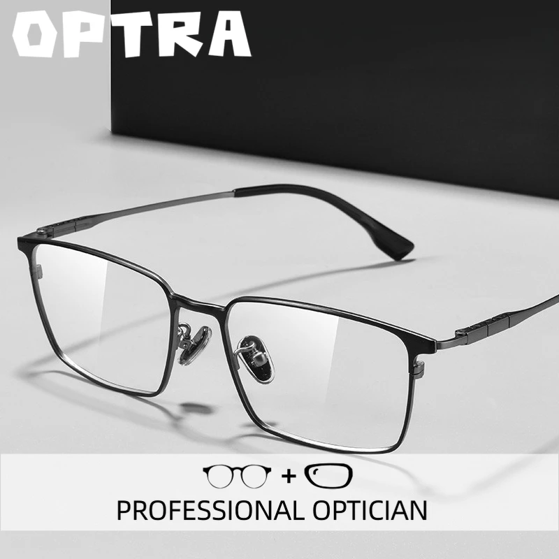 

OPTRA Ultralight Men Anti Blue Ray Myopia Photochromic Eyeglasses Currents Reading Glasses Custom Prescription Optical Eyewear