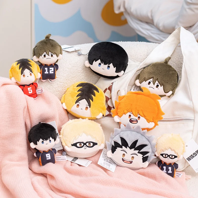 

10cm Haikyuu Plush Pendant Toy Hinata Shoyo Keychain Tobio Kageyama Yu Nishinoya Anime Stuffed Pendant Mini Coin Purse Gift