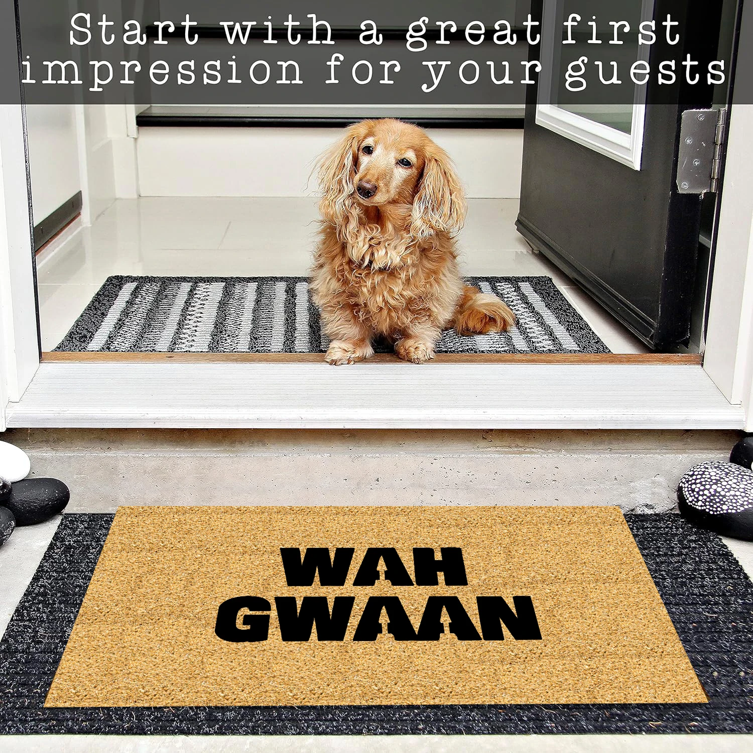 Doormat Wah Gwaan Funny Rug Outdoor Indoor Porch Holiday Mat Rubber Non Slip Christmas Decoration Home Decor Floor Door Mat