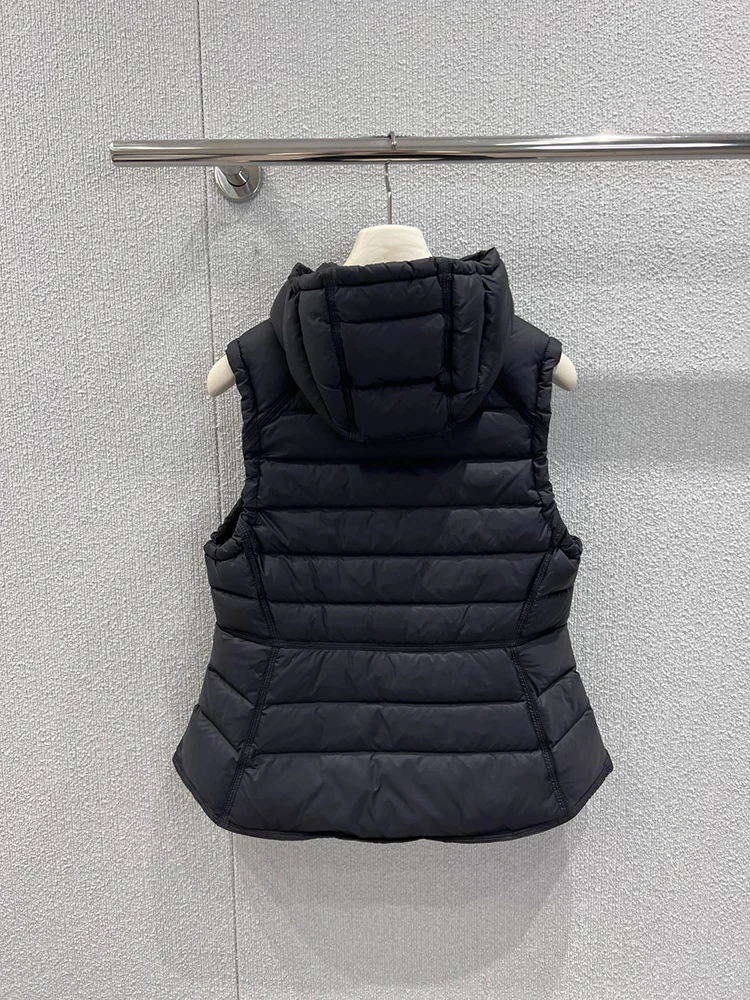 SVORYXIU Autumn winter New style Leisure Style Fried Spare Ribs Hooded collar Down Vest Woman Fashion white Keep warm Down Vest