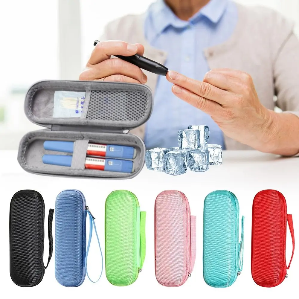 Portable EVA Insulin Cooling Bag Thermal Insulated Waterproof Insulin Cooler Solid Color Medicine Travel Cooler Diabetics