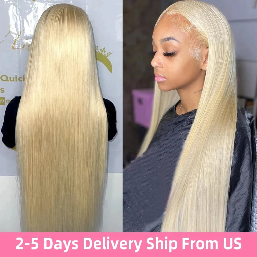 

Straight 613 Honey Blonde Wig 100% Human Hair 200% Density No Glue Wig 13x6 HD Transparent Lace Frontal Wig 40 46 Inch For Women