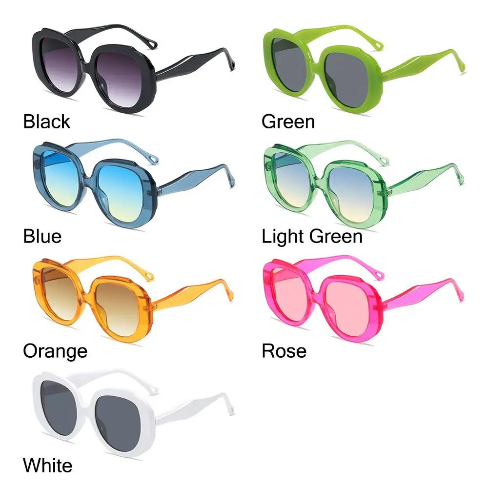 Women Classic Vintage Sunglasses 7 Colors Oversized Round Frame Sun Glasses Hot Pink Sun Shades Outdoor Cycling Trendy Glasses