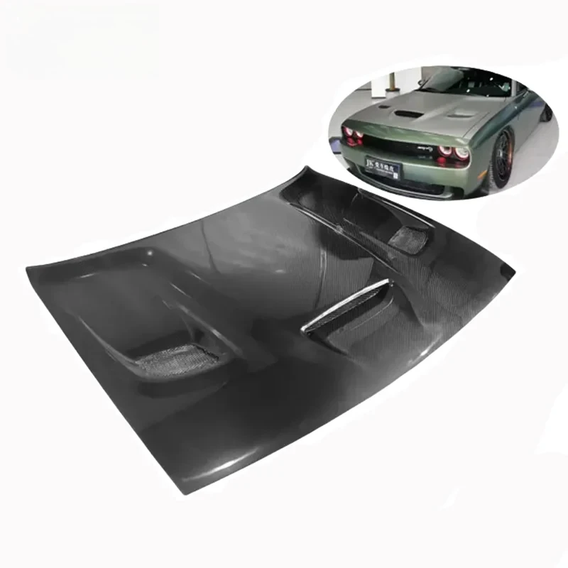 

Suitable For 2014-2023 Models Dodge Challenger High Quality SRT Carbon Fiber Engine Hood