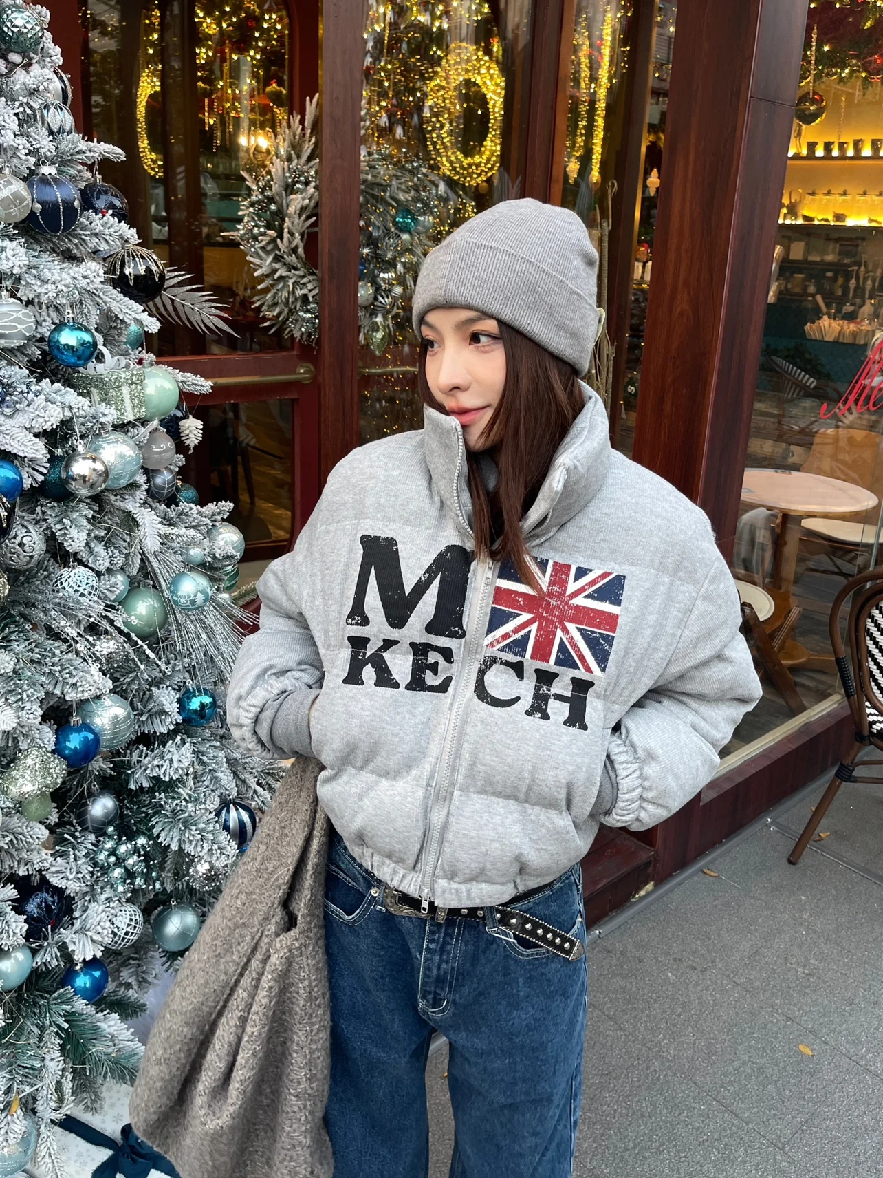 

Ретро-куртка в американском стиле из утолщенного хлопка, женская, свободного кроя, зимнее пальто, теплое, с воротником-стойкой, с принтом, производство Китай