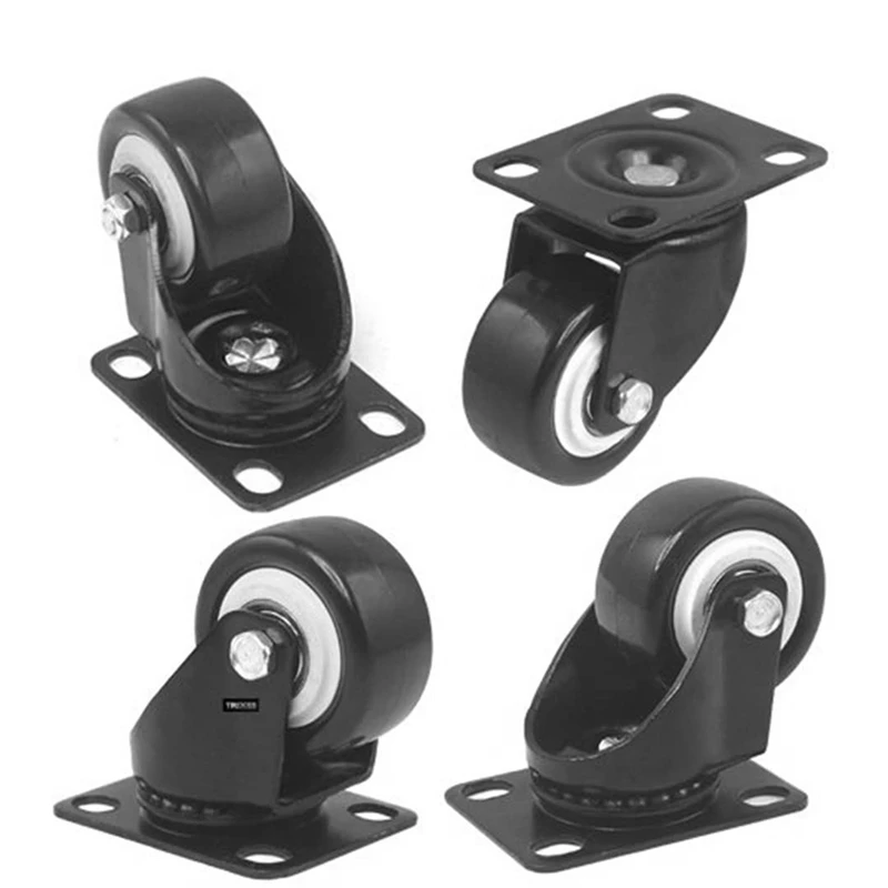 AT35 4 PCS Swivel Caster Wheels 2 Inch Small Casters Polyurethane Wheels Holds Total Capacity 300Lbs