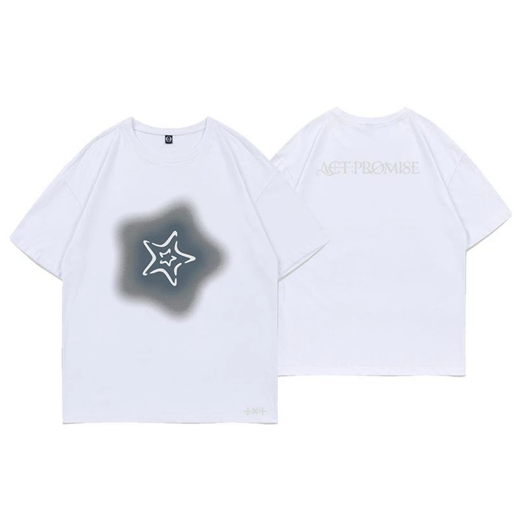 Women's Tops Kpop ACT PROMISE Letter Pattern T-Shirt Men Women Harajuku Casual Cotton Short Sleeve Y2K Women's Clothing