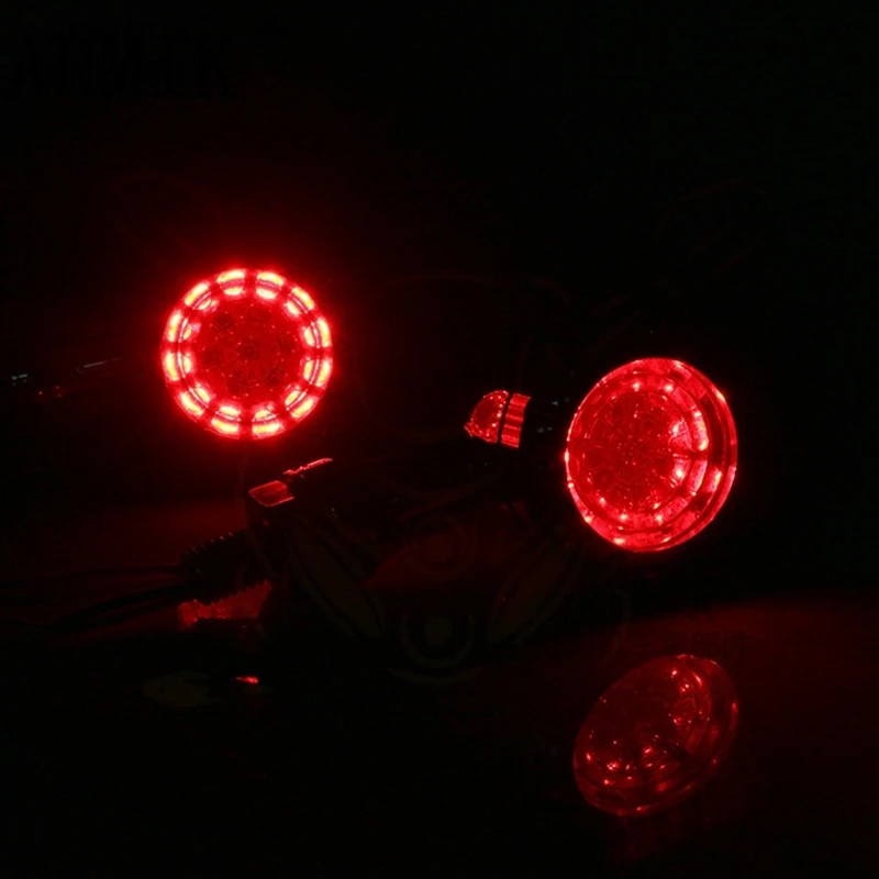 2Pcs/set Universal Motorcycle LED Turn Signal Light Motorbike Modified Bullet Shape Indicator Running Brake Light