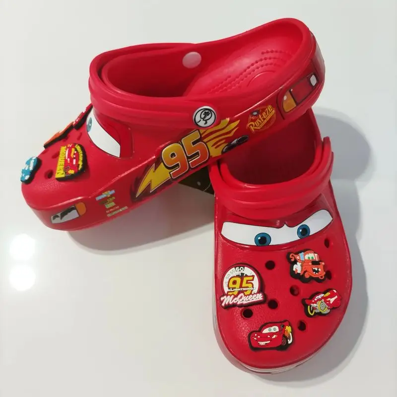 

Disney Mcqueens Pixar 95 Cars Cartoon Waterproof Hole Slippers Sandals Outdoor Sand Sandals Casual Adult With Shoel Flower