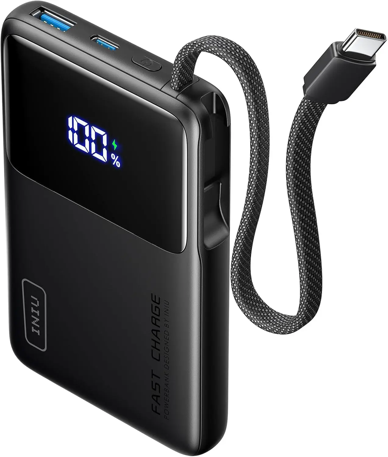 

Самый тонкий внешний аккумулятор на 10000 мАч со встроенным кабелем USB-C, быстрая зарядка для iPhone, Samsung, Google и других устройств.