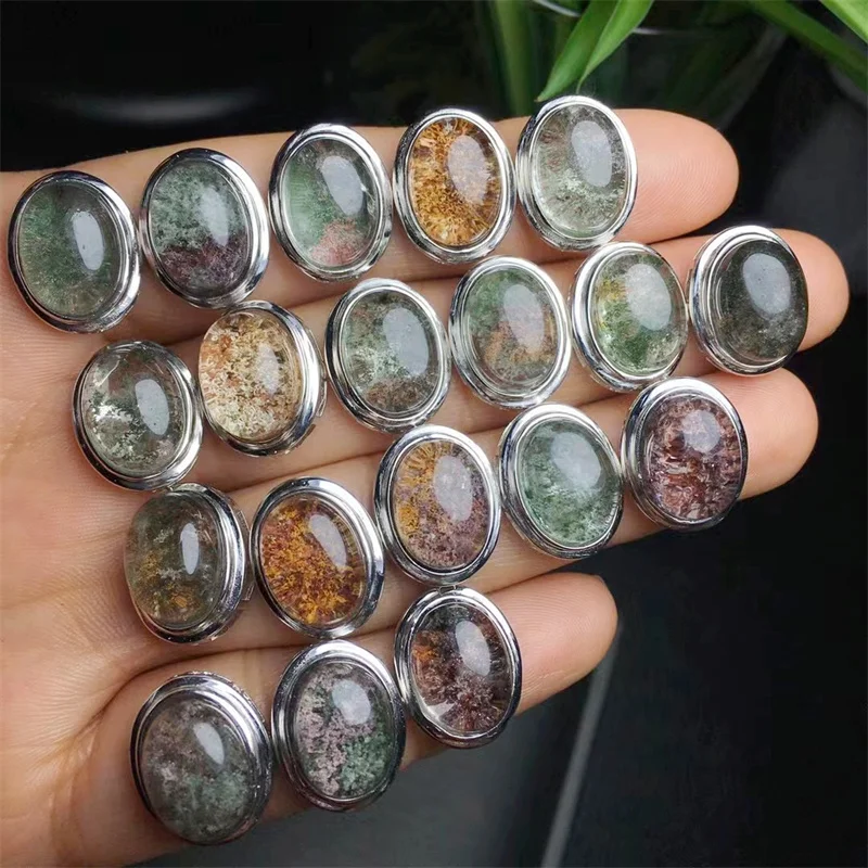 

S925 Natural Colored Garden Quartz Pendant Party Jewelry Holiday Gift For Women Healing Energy Stone 10MMX8.8MM