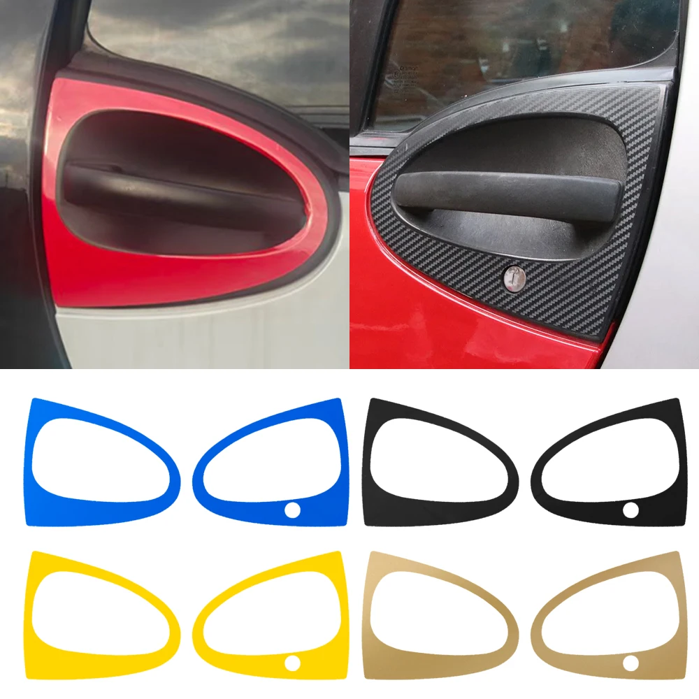 2pcs Car Stickers For Smart W451 Smart Fortwo 451 2009 2010 2011 2012 2013 2014 Car Door Handle Stickers Decal Auto Accessorie