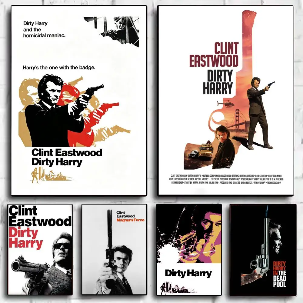 Movie D-Dirty Harry Poster Modern  Wall Art Aesthetic Minimalist Bedroom Decor Cafe Home Gift