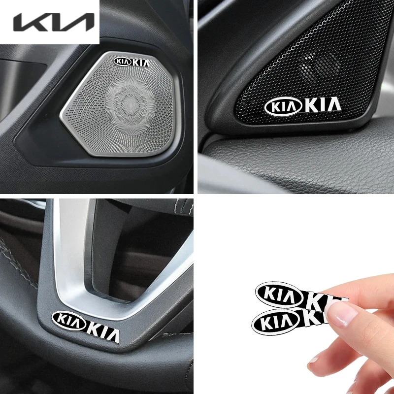 

4pcs car audio decorate 3D Aluminum Badge Emblem Sticker For KIA Rio Rio5 Sportage Ceed Cerato K3 KX3 K4 Sorento Optima Picanto