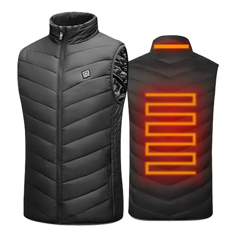 17areas Heated Vest Jacket Men's Winter Usb Heating Vest Self-heating Clothes Casual Sports Hiking Heating Sleeveless Coat S-6xl