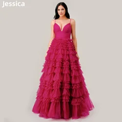 Jessica Handmade Glitter Tulle Prom Dresses Luxury Women's Evening Dresses Wedding Dress Formal Party Dresses فساتين سهرة