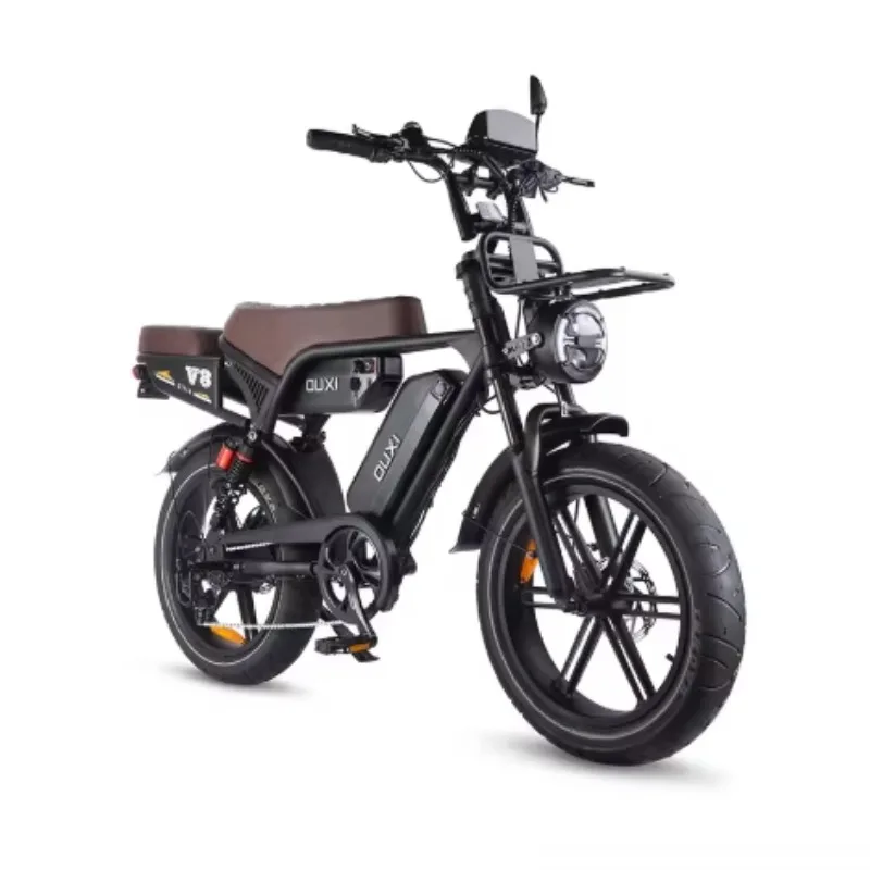 *forOUXI V8 Ultra Max Fat Tire Mountain Bike Ebike Adults Rear Hub Motor Aluminum Alloy Frame 48V Lithium Battery Off-Road