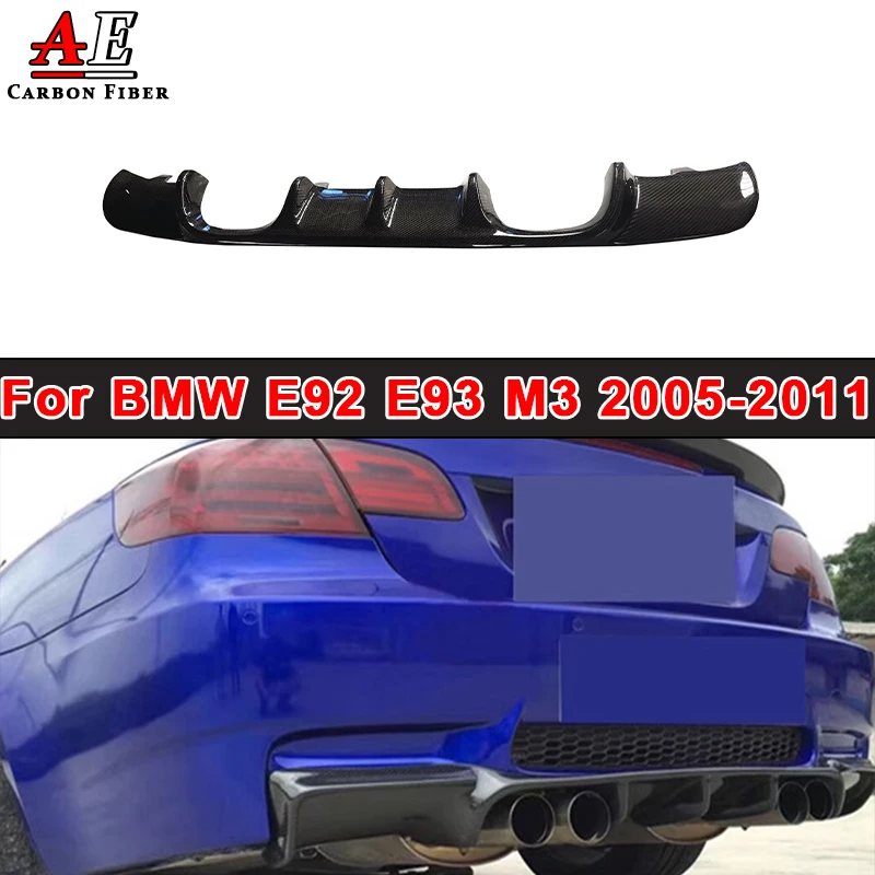 

For BMW E92 E93 M3 2005-2011 Carbon Fiber Rear Bumper Diffuser Spoiler Lip Car Exhaust Guard Splitter Body Kit