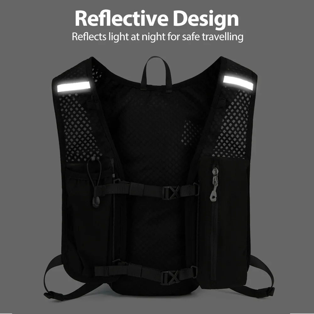 Gilet idrico traspirante da 5 litri Zaini da trail running Zaino da ciclismo leggero da jogging per maratona Borsa da arrampicata per bici da equitazione