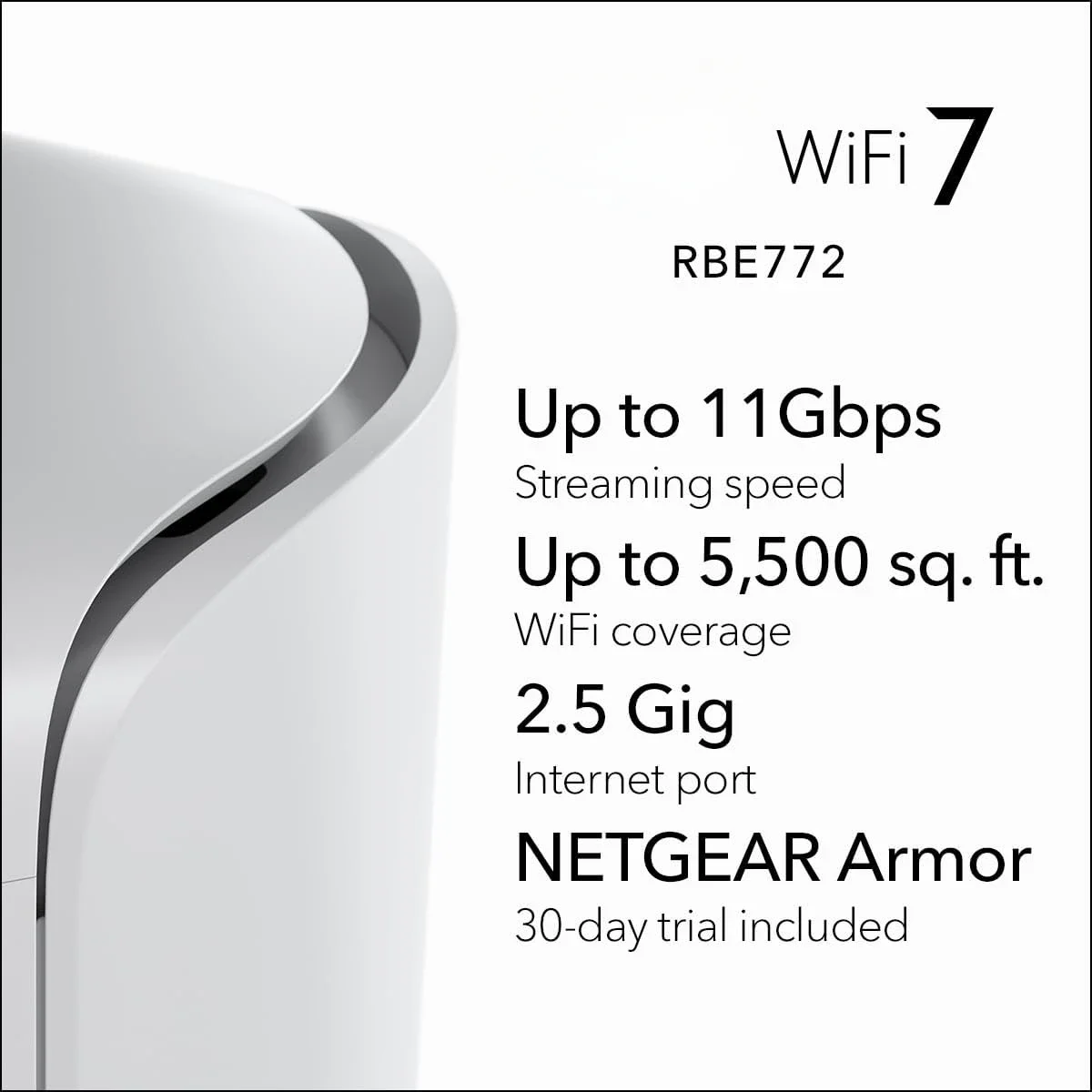 home.Orbi 770 Series Tri Band WiFi 7 Mesh System (RBE772)  Router + 1 Satellite Extender Covers up to 5500 sq. ft. 100 D